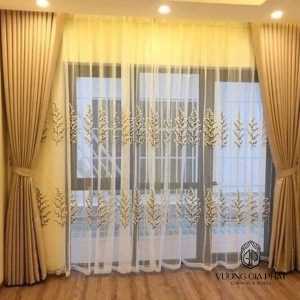 Rèm Vải 2 Lớp Tự Động Màu Be | Điều Khiển Từ Xa Tiện Lợi