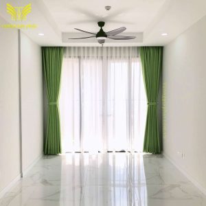 Alternative view of Rèm Vải 2 Lớp Màu Xanh Lá Cây 06