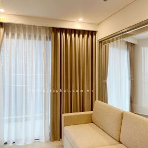 Alternative view of Rèm Vải 2 Lớp Màu Xám 028