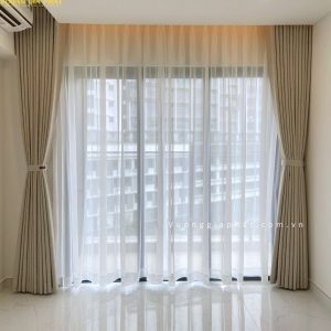 Rèm Vải 2 Lớp Màu Trắng Bạc 020
