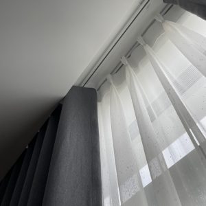 Alternative view of Rèm vải bố hai lớp màu ghi cho phòng ngủ