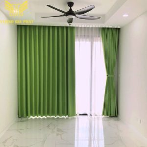 Rèm Vải 2 Lớp Màu Xanh Lá Cây 06