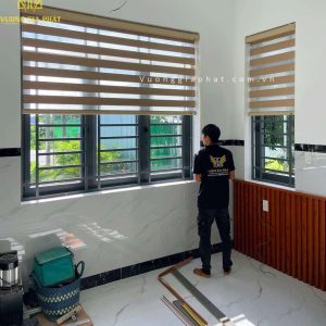 Alternative view of Rèm Cầu Vồng Màu Nâu Sữa 01