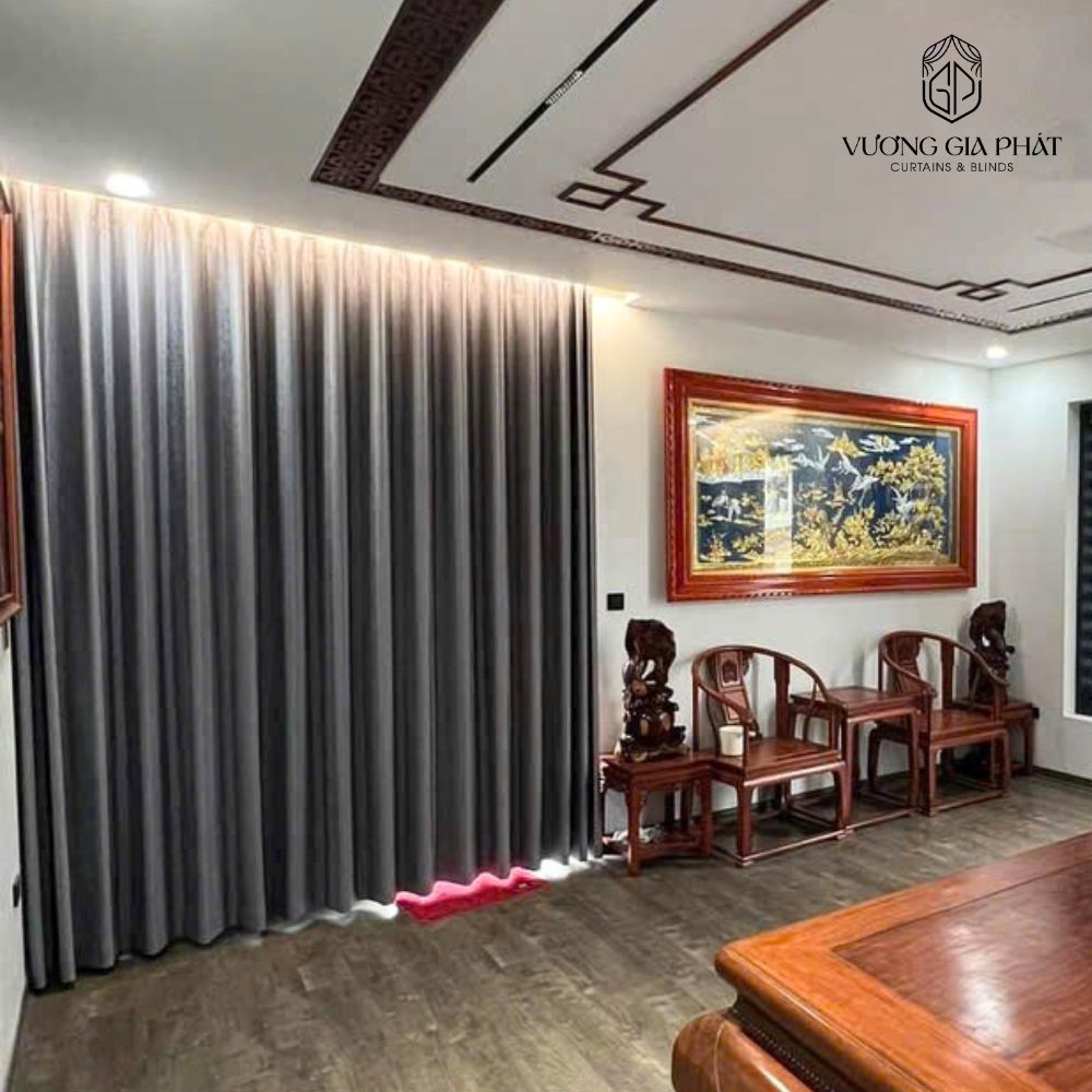 Rèm Vải Depo Nhật – Tông Màu Xám Đậm