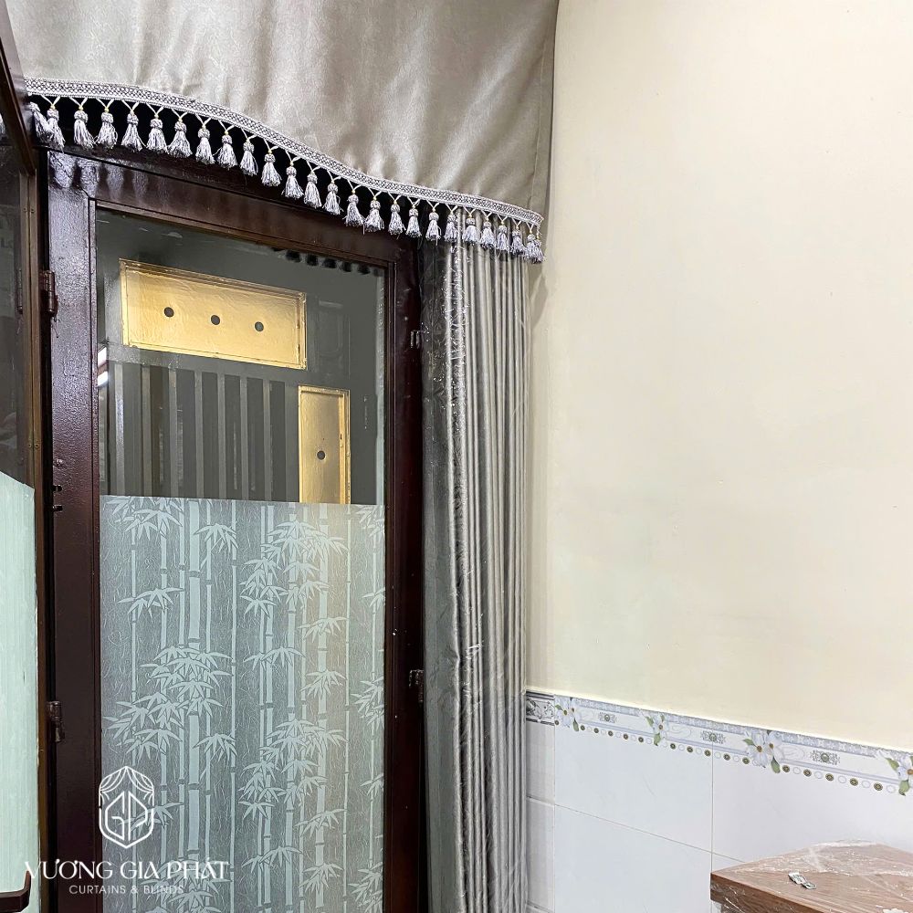 Rèm vải kết hợp lắp bèo 1 lớp cản nắng tự nhiên