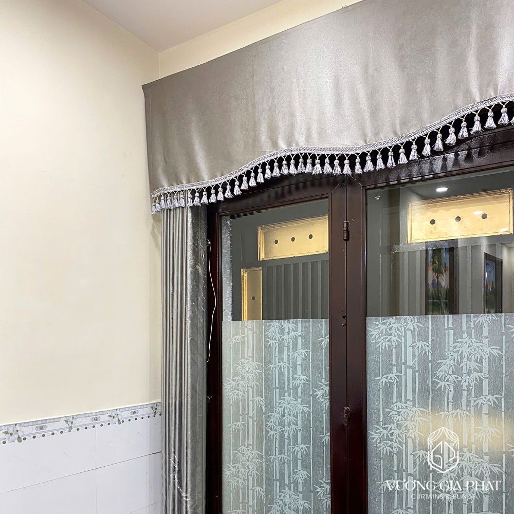 Rèm vải kết hợp lắp bèo 1 lớp cản nắng tự nhiên