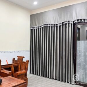 Rèm vải kết hợp lắp bèo 1 lớp cản nắng tự nhiên