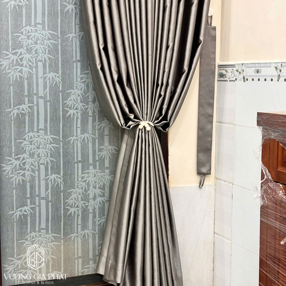 Rèm vải kết hợp lắp bèo 1 lớp cản nắng tự nhiên