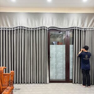 Rèm vải kết hợp lắp bèo 1 lớp cản nắng tự nhiên